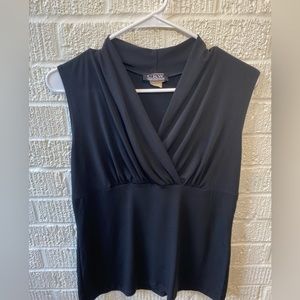 V-Neck Black Blouse